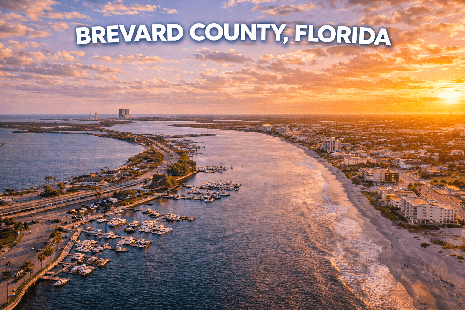 Brevard County, Florida skyline style graphic