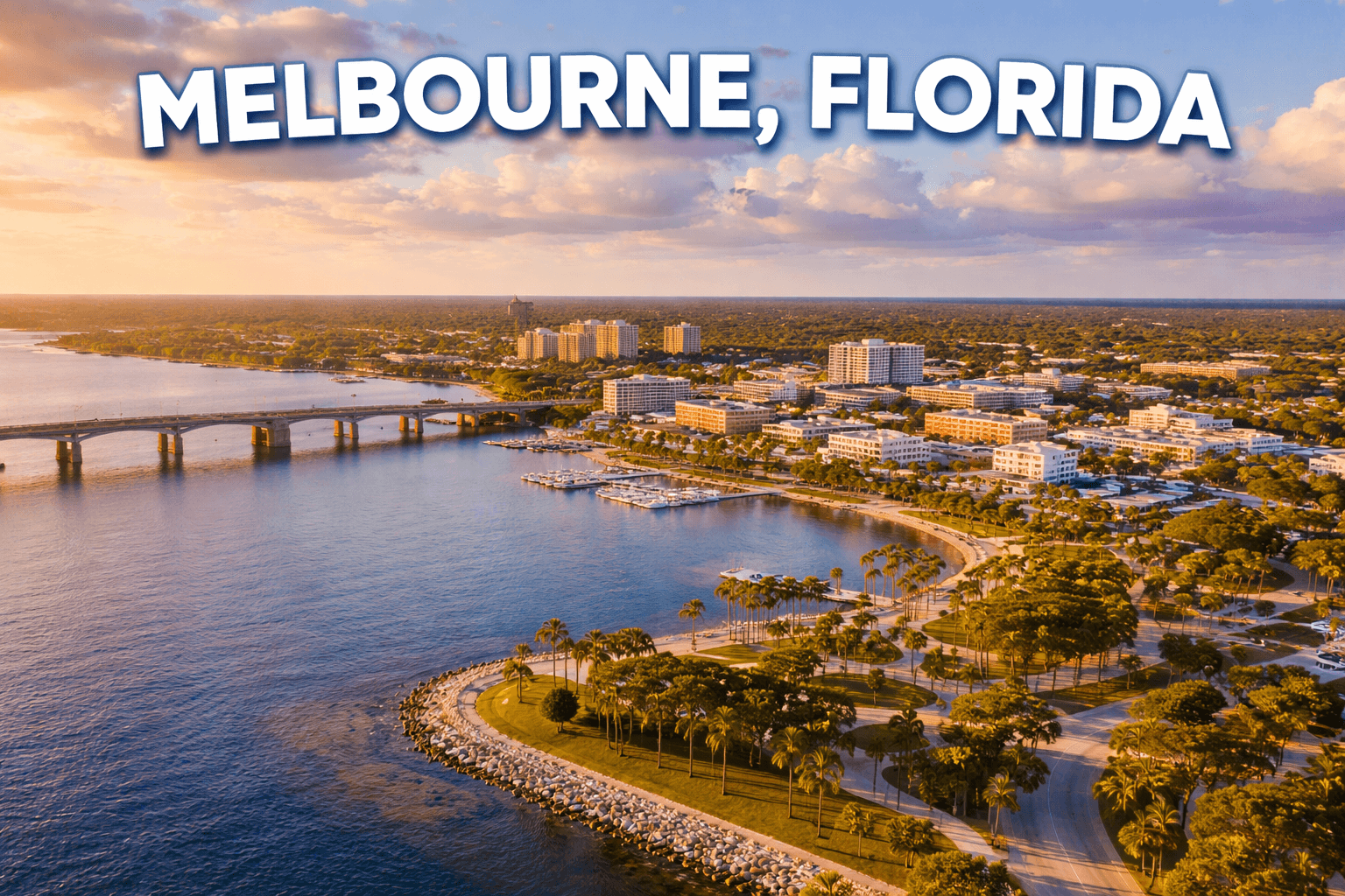 Melbourne, Florida skyline style graphic