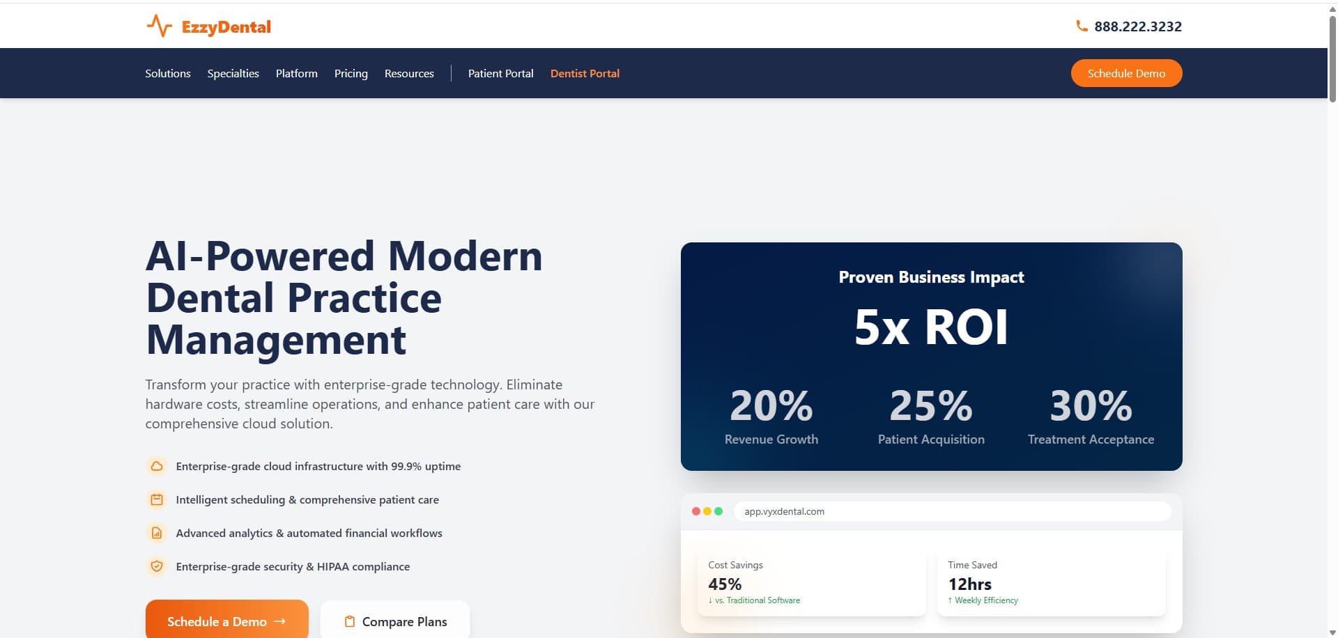 Ezzy Dental Platform - Website Screenshot