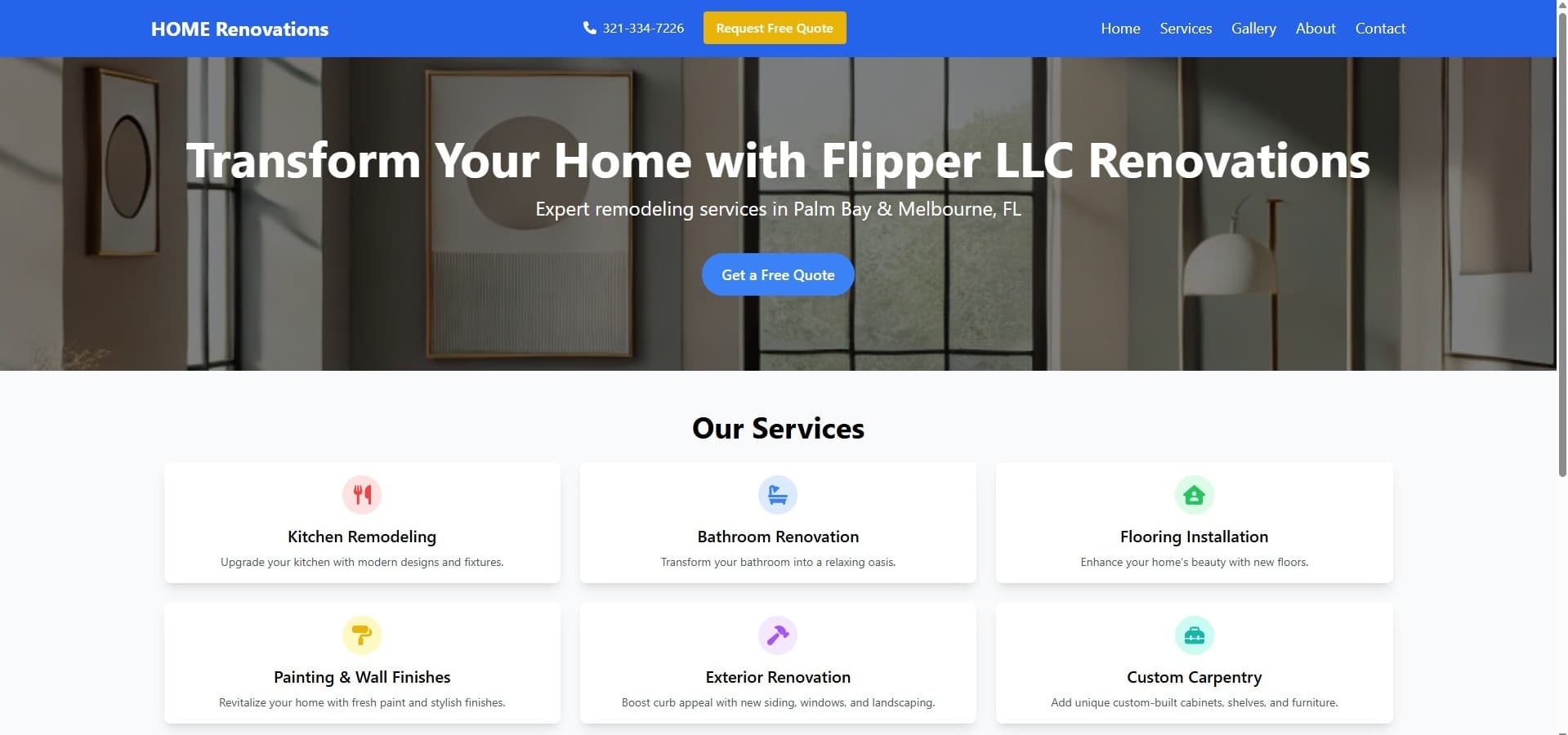 Contractor website project preview