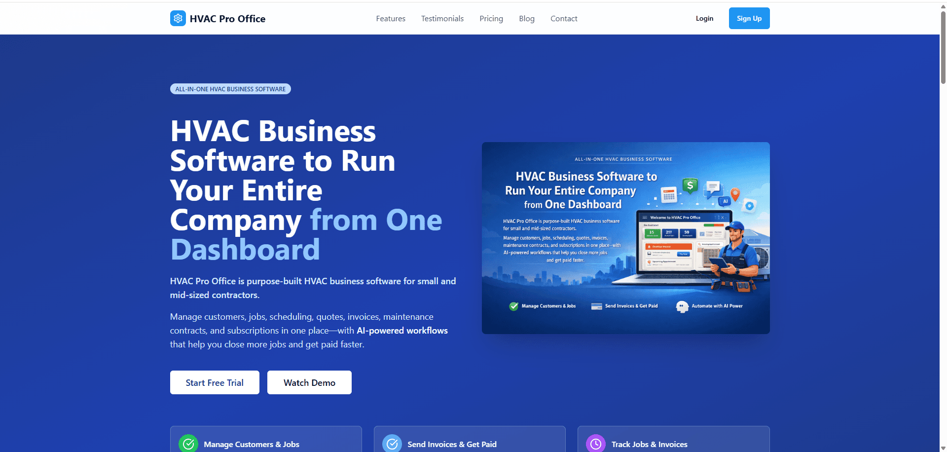 HVAC Pro Office - Website Screenshot