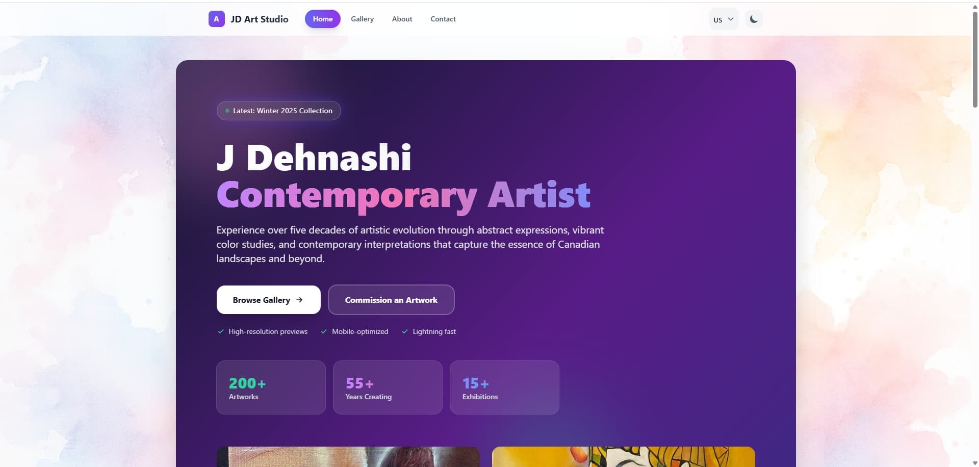 J Dehnashi Portfolio - Website Screenshot