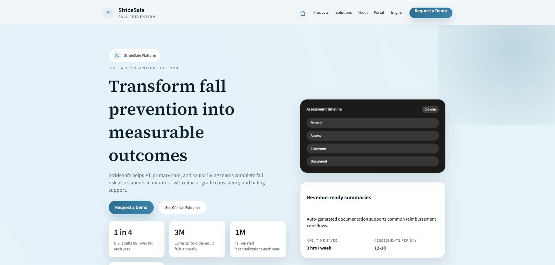 StrideSafe - Website Screenshot